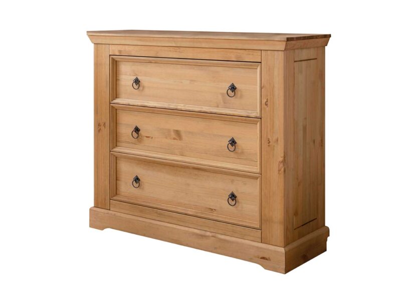 Commode de chambre adulte en bois de pin rustique