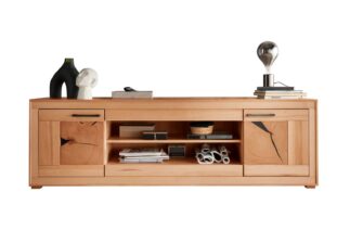 Meuble TV 2 portes en bois de hêtre massif de 200cm