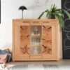 Meuble vitrine en bois robuste 3 portes design