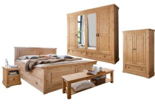 Ensemble de meubles de chambre adulte en bois de pin massif