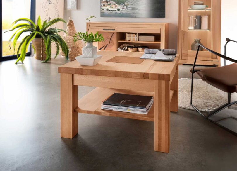 Table basse 70cm carrée en bois