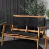 mobilier de jardin en acacia et corde