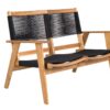 banc d exterieur en acacia et corde noir