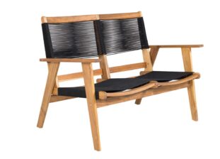 banc d exterieur en acacia et corde noir