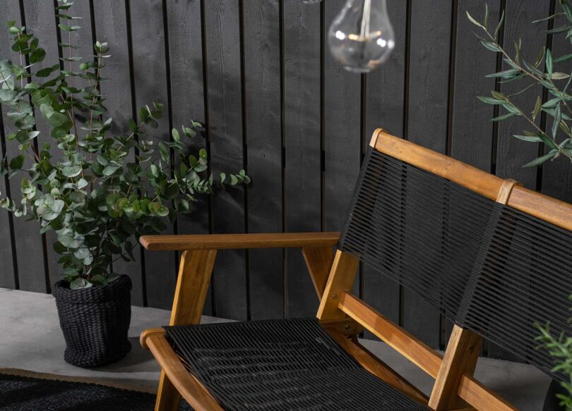 banc de jardin 120 cm acacia et corde