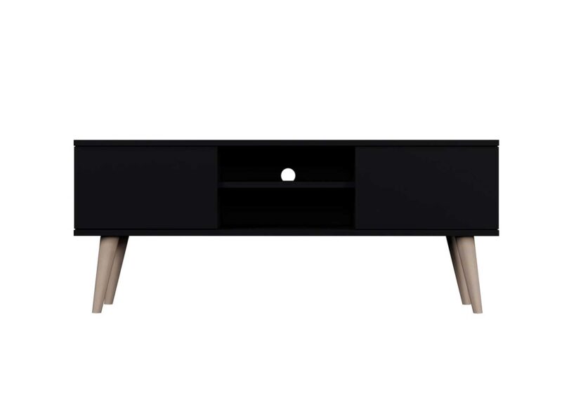 meuble télé noir pas cher 120 cm style scandinave