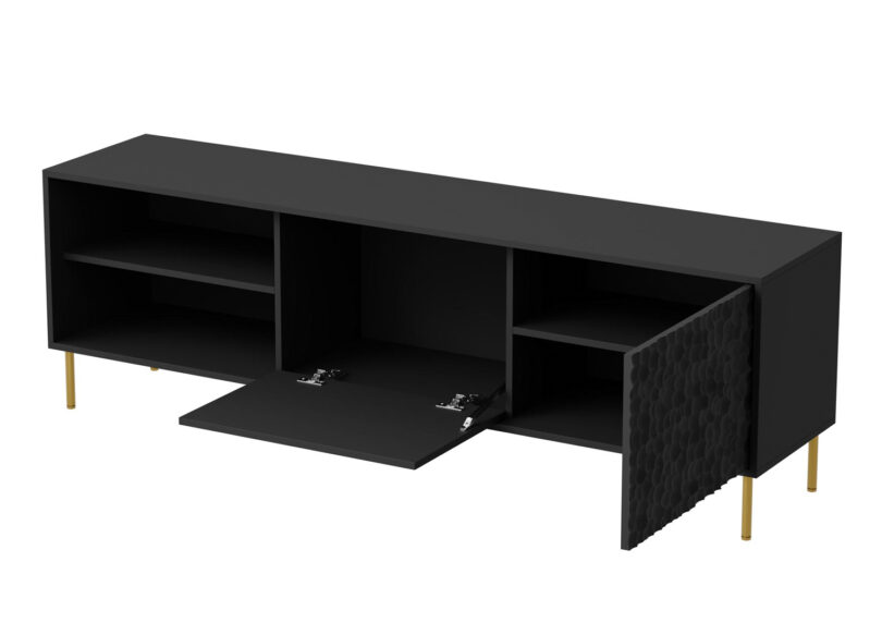 meuble de télé pas cher 180 cm noir et doré