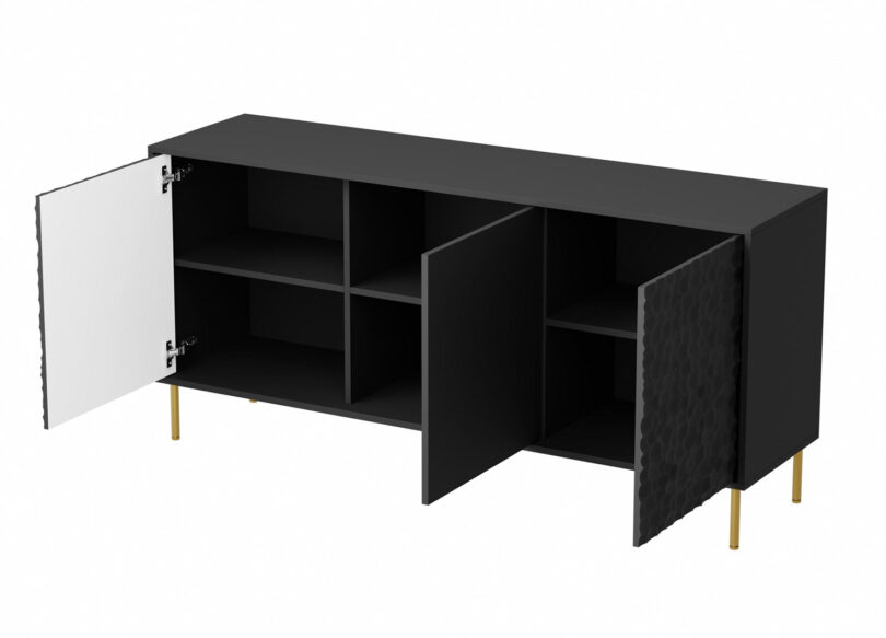 buffet moderne pas cher noir et doré