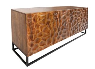 buffet moderne en manguier 160 cm et métal noir