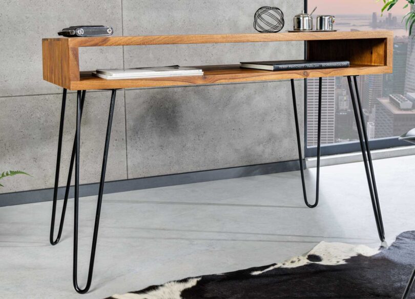 table de travail ou console en bois massif