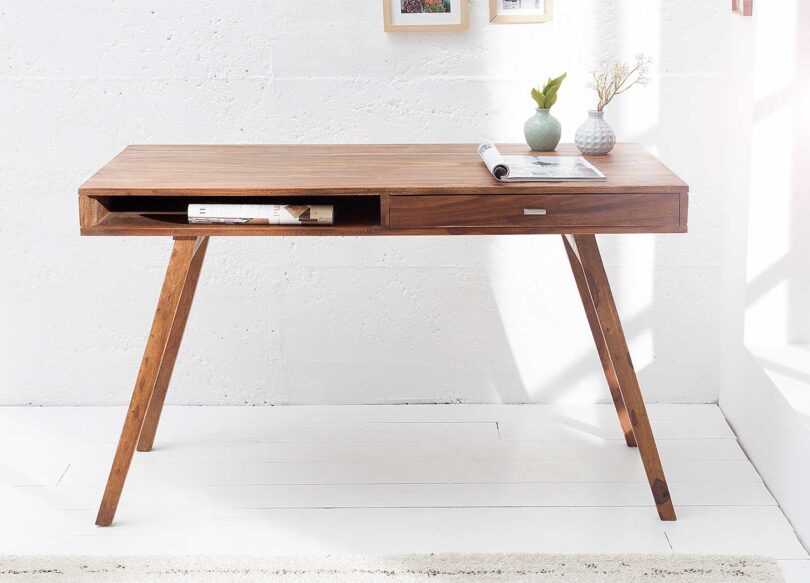 bureau en bois massif pas cher 120 cm