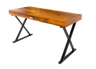 table de bureau 1 tiroir 120 cm en bois massif de sesham