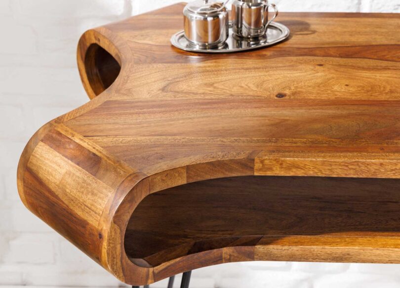 console en sesham forme originale avec des bords arrondis