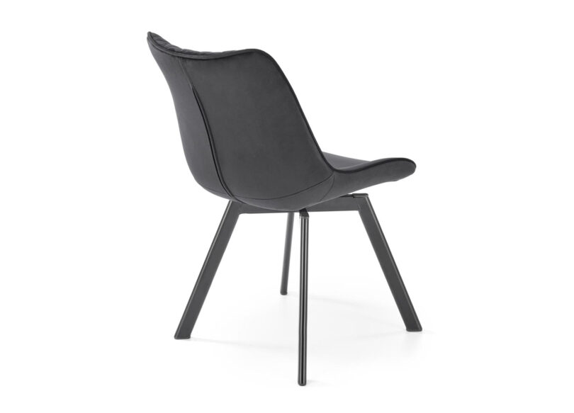 dos de la chaise en velours noir
