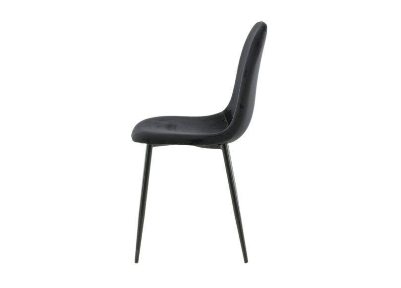 chaise en velours noir
