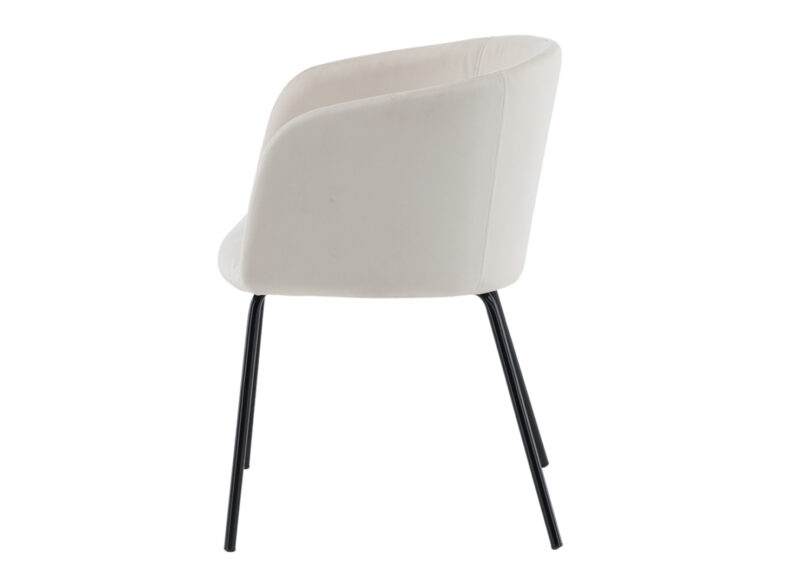 fauteuil de salle à manger en velours et métal noir