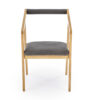 chaise en bois et velours gris