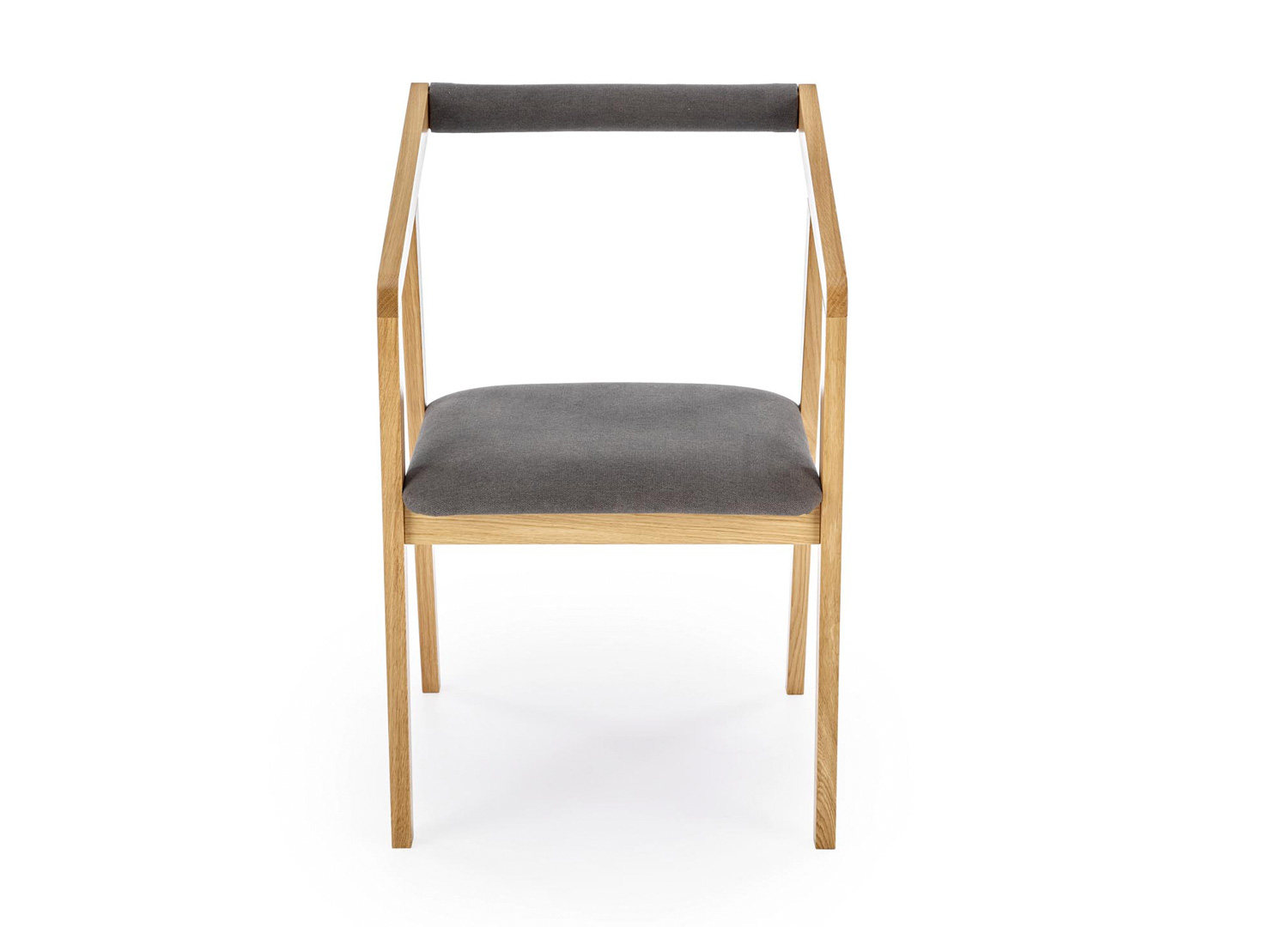 chaise en bois et velours gris