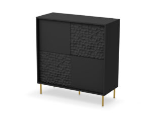 meuble de rangement noir et doré