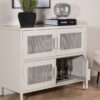 meuble de rangement en métal beige 90 cm