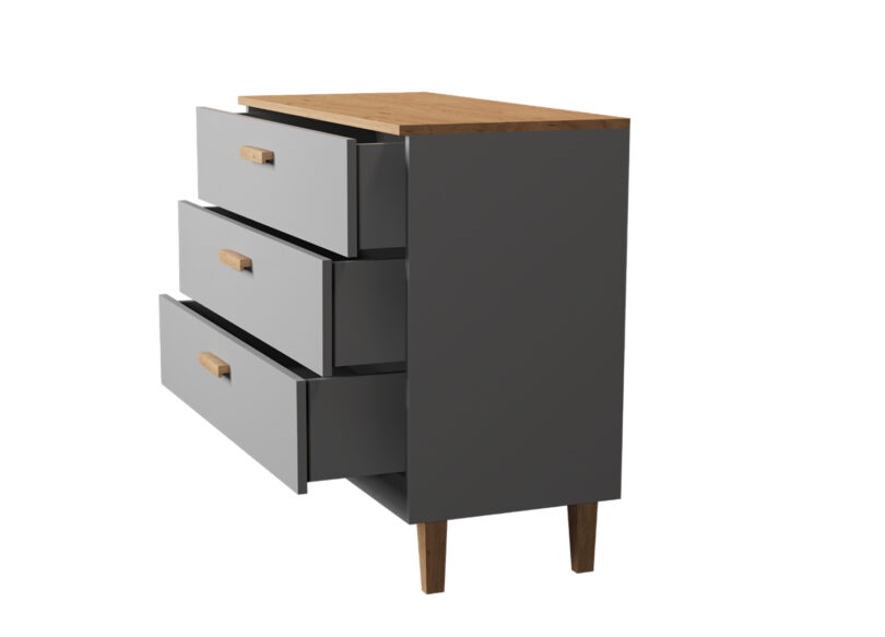 meuble de rangement 3 tiroirs style scandinave