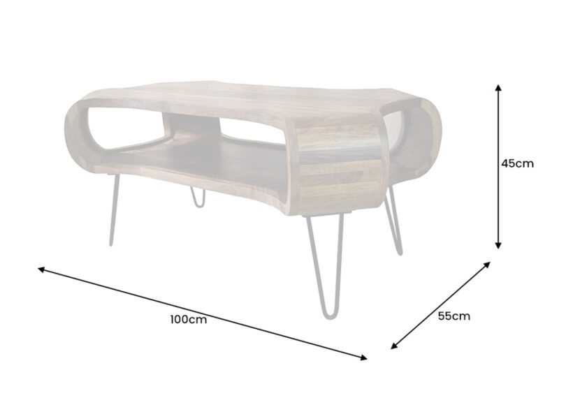 détails des dimensions de la table basse