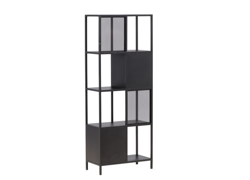 arrière du meuble étagère en métal noir