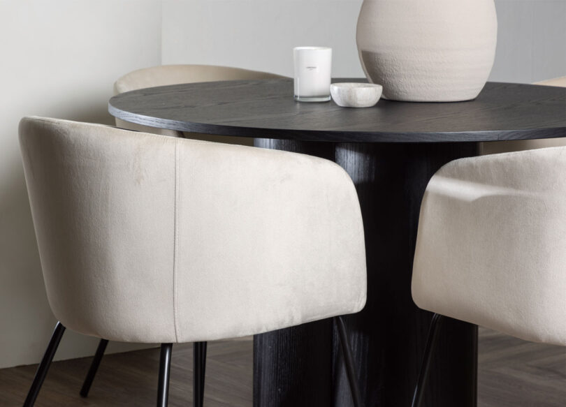 chaises de salle à manger moderne en velours