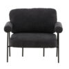 fauteuil salon confortable en tissu bouclette gris foncé style moderne design