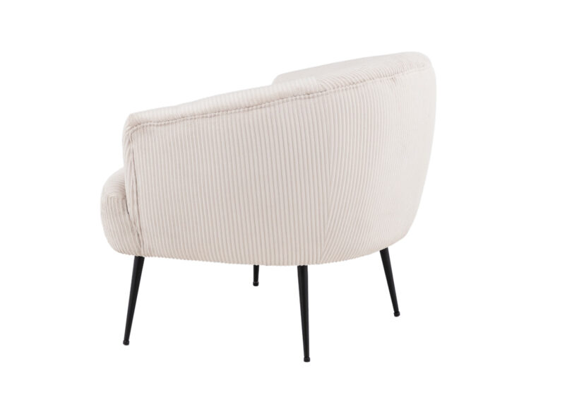 fauteuil salon confortable moderne en velours et métal noir