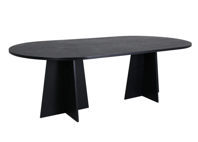table de repas contemporaine 230 cm bois noir et pieds moderne