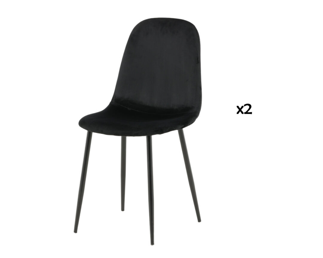chaises de salle à manger moderne en velours noir pas cher
