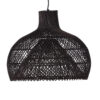 suspension luminaire en rotin noir et métal noir 45 cm