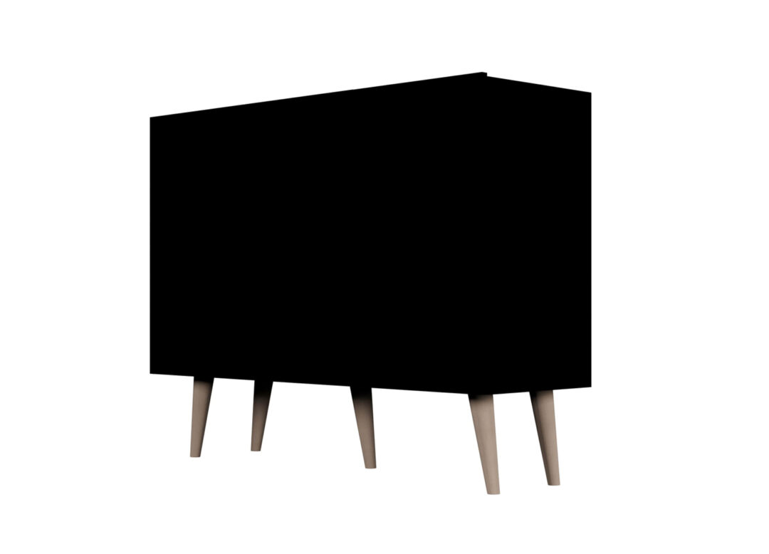 buffet scandinave pas cher 120 cm noir et bois