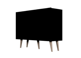 buffet scandinave pas cher 120 cm noir et bois