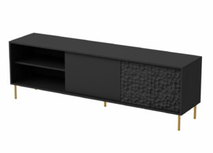 banc tv pas cher noir et doré