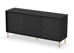 buffet de rangement pas cher noir et doré