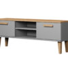 meuble télé pas cher style scandinave couleur gris et bois massif