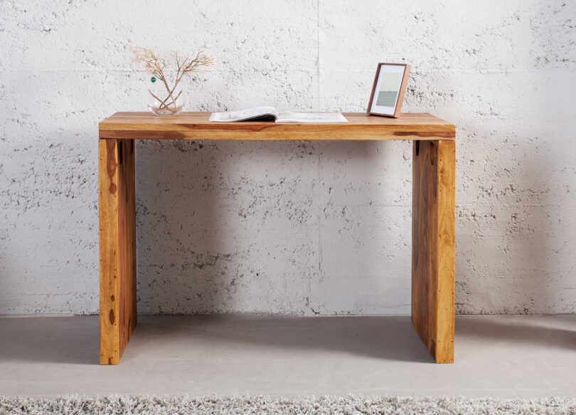bureau pas cher en bois massif 100 cm
