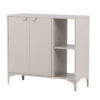 petite commode 2 portes 2 compartiments en métal beige 110 cm