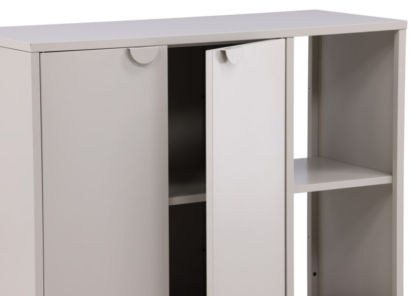 petite commode de salon en métal beige 2 portes 110 cm