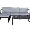 canape de jardin d'angle en alu noir