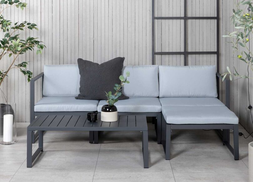 salon d'angle de jardin en alu