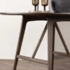 table de repas 100 cm aspect bois marron foncé