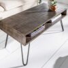 table basse rectangulaire en manguier teinté grisé 100 cm