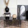 table basse design 140 cm aspect marbre noir