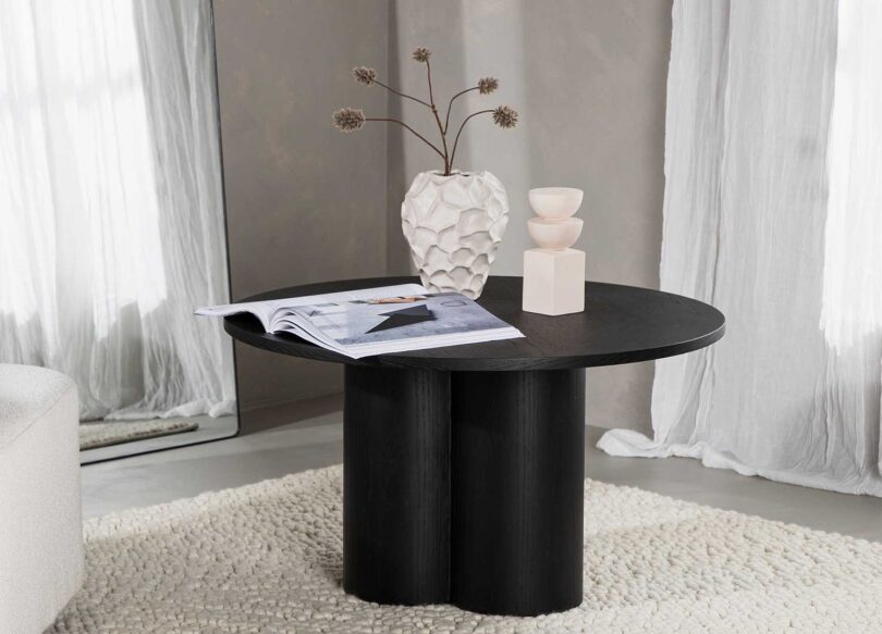 table basse moderne style minimaliste ronde 80 cm