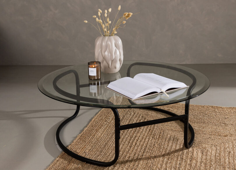 table basse moderne 110 cm plateau rond