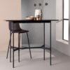 table haute moderne 120 cm plateau rectangulaire aspect bois noir