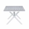 table de repas d exterieur grise et blanche